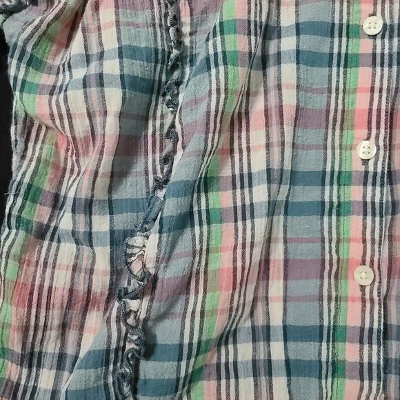 Chaps Womens Button Up Shirt Multicolor Size M 100% Cotton Long Sleeve Stretch - Picture 12 of 12